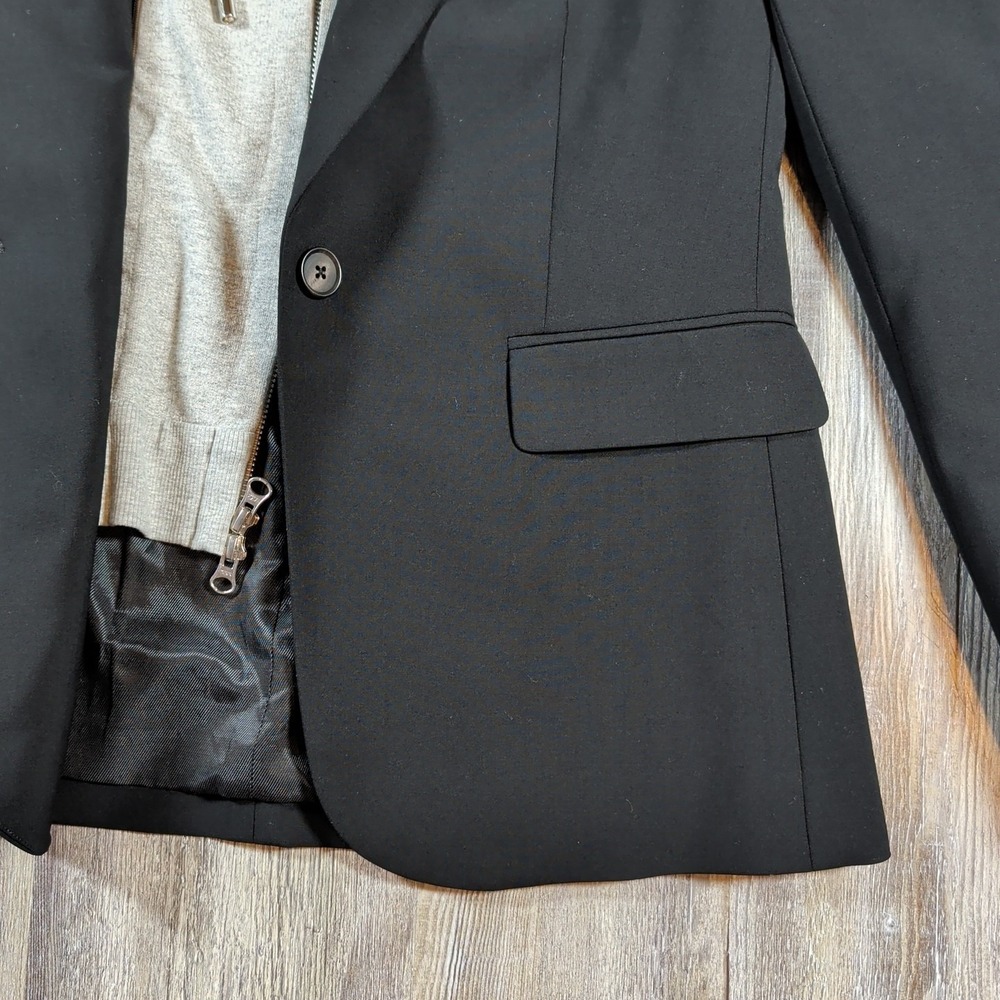 Veronica Beard Dickey Blazer Jacket Size 8 W/Heather Gray Drawstring Dickey - Picture 9 of 15